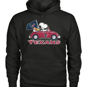 Houston Texans And Snoopy Drives Car Unisex Tshirt