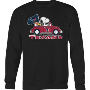 Houston Texans And Snoopy Drives Car Unisex Tshirt2B3 t8uwq