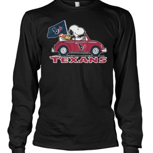 Houston Texans And Snoopy Drives Car Unisex Tshirt2B4 XeWEu