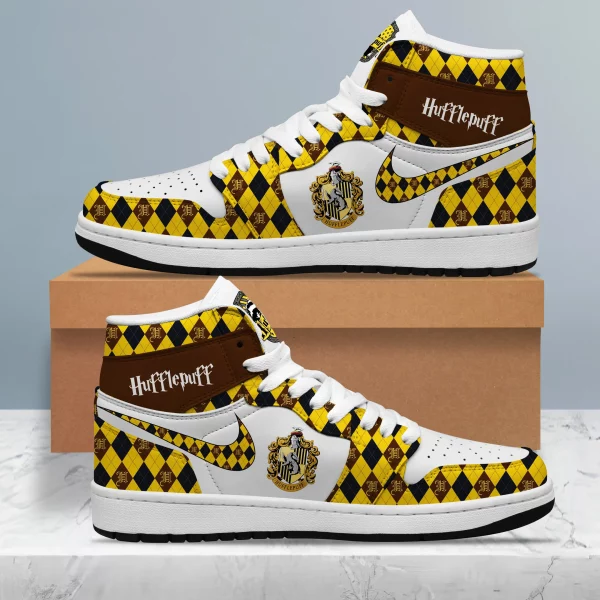 Hufflepuffs Custom Air Jordan 1 High Top Shoes