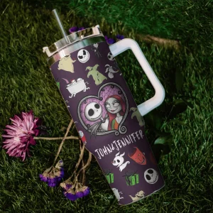 Jack Skellington Customized Couple Name 40 Oz Tumbler Gift For Valentine2B4 SqgBw