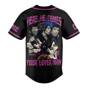 Jimi Hendrix Customized Baseball Jersey Here He Comes Your Lover Man2B3 ZbzIL