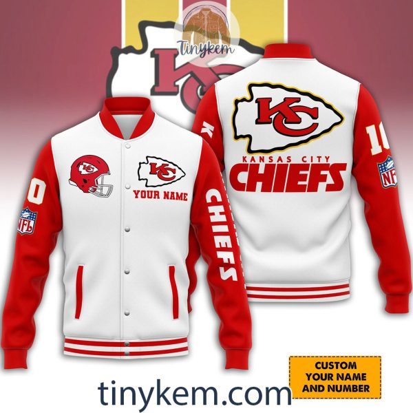 Kansas City Chiefs Customized Baseball Jacket Red And White