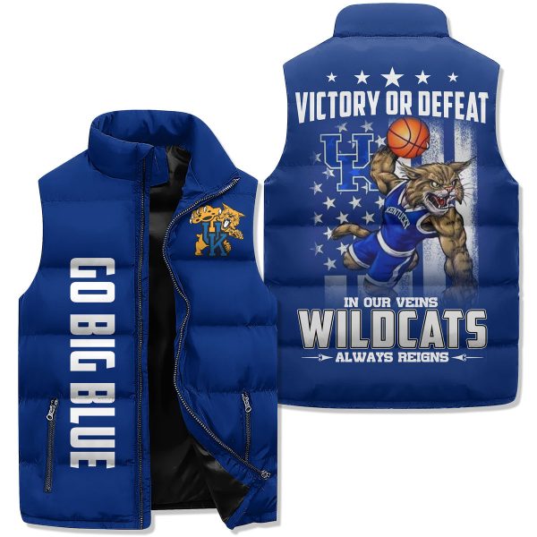 Kentucky Basketball Puffer Sleeveless Jacket: In Our Veins Wildcats Always Reigns