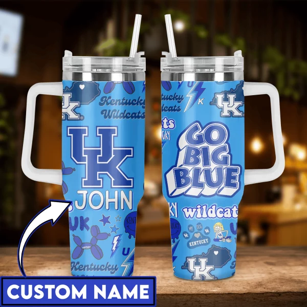 Kentucky Wildcats Customized 40 Oz Tumbler: Go Big Blue