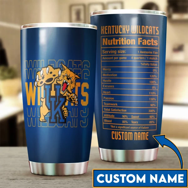 Kentucky Wildcats Nutrition Facts Customized 20oz Tumbler