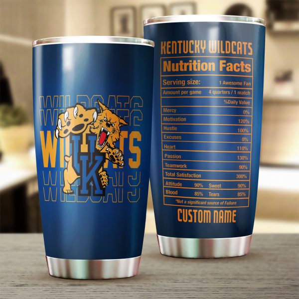 Kentucky Wildcats Nutrition Facts Customized 20oz Tumbler