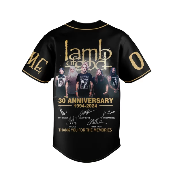 Lamb of God Customized Baseball Jersey: 30th Anniversary 1994-2024