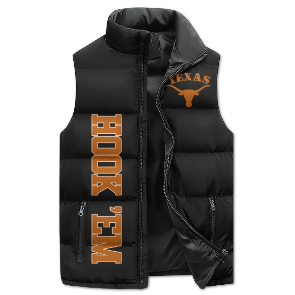 Longhorns Basketball Mascot Puffer Sleeveless Jacket: Give Em Hell