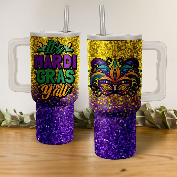 Mardi Gras Glitter 40 Oz Tumbler