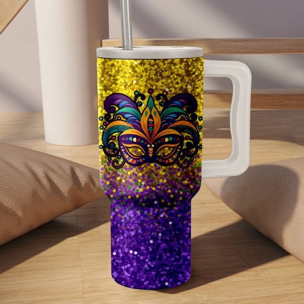 Mardi Gras Glitter 40 Oz Tumbler