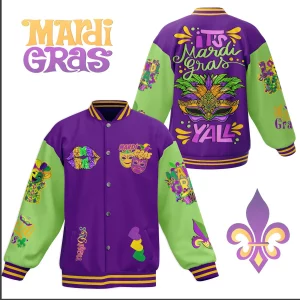 Mardi Gras Y’all Baseball Jacket