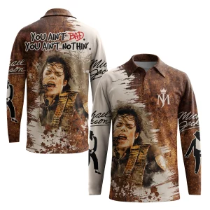 Michael Jackson Long Sleeve Polo Shirt