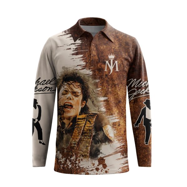 Michael Jackson Long Sleeve Polo Shirt