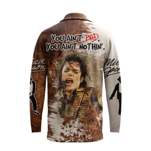 Michael Jackson Long Sleeve Polo Shirt2B3 uOGU5