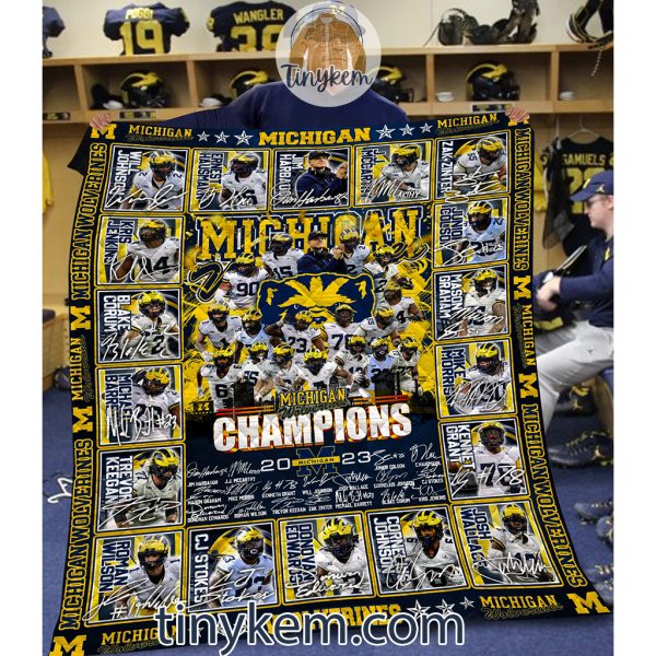 Michigan Wolverines Champions NCAA 2023 Blanket