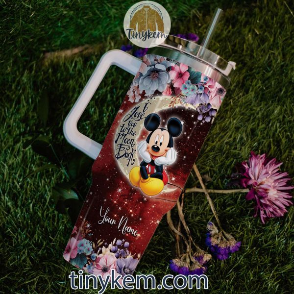 Mickey Customized 40 Oz Tumbler: I Love You To The Moon and Back