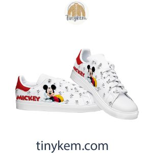 Mickey Mouse Flower Customized Leather Skate Shoes2B5 ZU5Pe