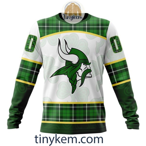 Minnesota Vikings Shamrock Customized Hoodie, Tshirt: Gift For St Patrick Day 2024