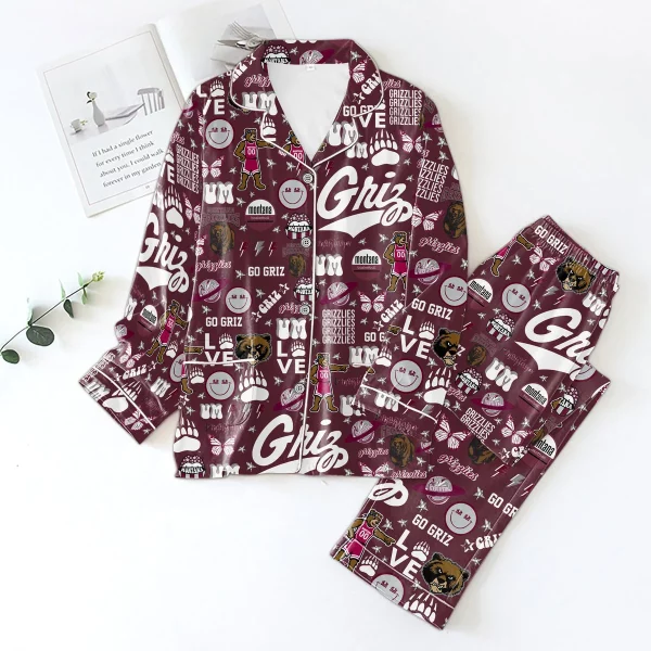 Montana Grizzlies Basketball Icons Bundle Pajamas Set