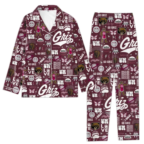 Montana Grizzlies Basketball Icons Bundle Pajamas Set