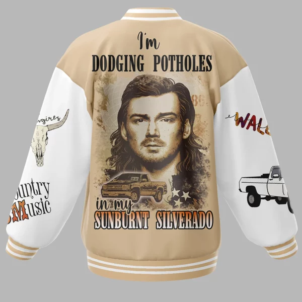 Morgan Wallen Baseball Jacket: I’m Dodging Potholes In My Sunburnt Silverado