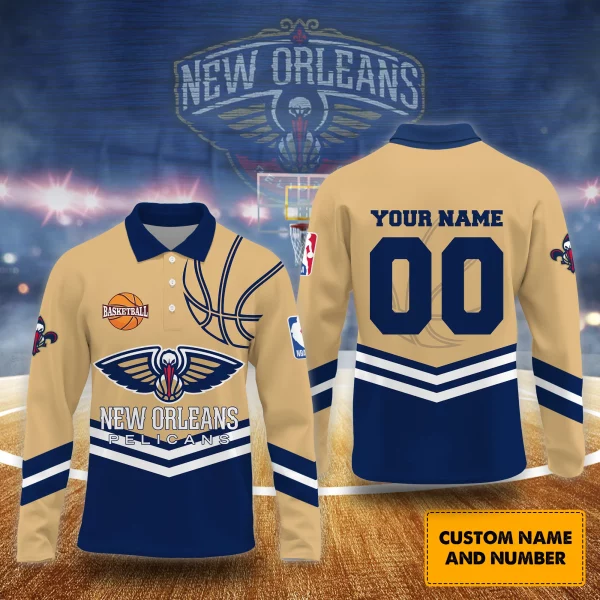 New Orleans Pelicans Long Sleeve Polo Shirt