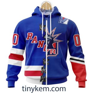 New York Rangers Home Mix Reverse Retro Jersey Customized Hoodie Tshirt Sweatshirt2B2 RZJe9