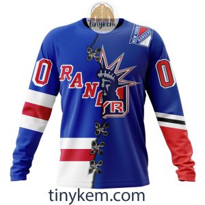 New York Rangers Home Mix Reverse Retro Jersey Customized Hoodie Tshirt Sweatshirt2B4 djd0S
