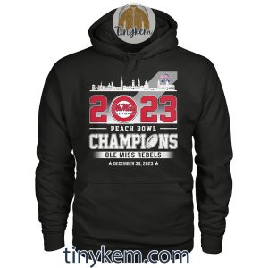 Ole Miss Rebels Peach Bowl Champions 2023 Shirt Two Sides Printed2B3 PVgkl