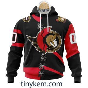 Ottawa Senators Customized St.Patrick’s Day Design Vneck Long Sleeve Hockey Jersey