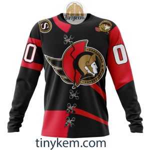 Ottawa Senators Home Mix Reverse Retro Jersey Customized Hoodie Tshirt Sweatshirt2B4 lQWN7