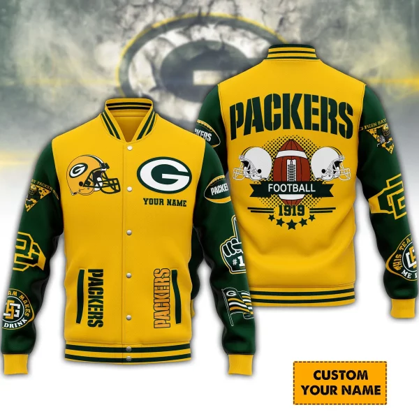 Packers Football 1919 Custom Name Baseball Jacket