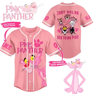 Pink Panther Customized Baseball Jersey: Just Relax And Think