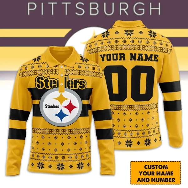 Pittsburgh Steelers Customized Long Sleeve Polo Shirt