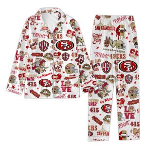 SF 49ers Icons Bundle Pajamas Red And White Set2B4 N3Vd2