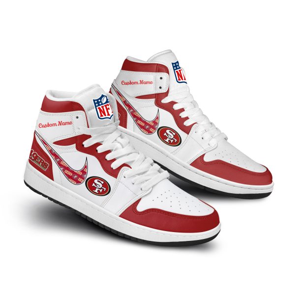 San Francisco 49ers Customized Air Jordan 1 High Top Shoes