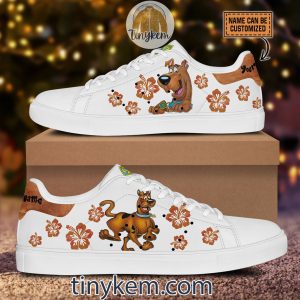 Scooby Doo Flower Customized Leather Skate Shoes