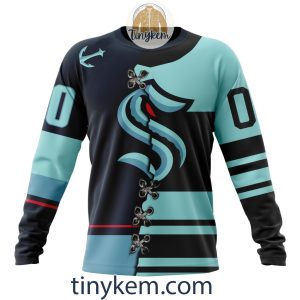 Seattle Kraken Home Mix Reverse Retro Jersey Customized Hoodie Tshirt Sweatshirt2B4 9U0Pm
