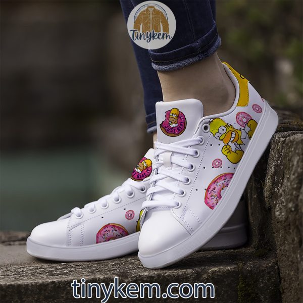 Simpson Donut Customized Leather Skate Shoes