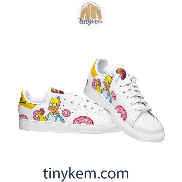 Simpson Donut Customized Leather Skate Shoes