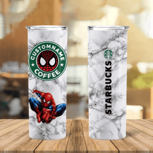 Spiderman Starbucks Customized 20oz Skinny Tumbler