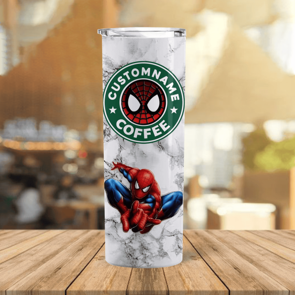 Spiderman Starbucks Customized 20oz Skinny Tumbler