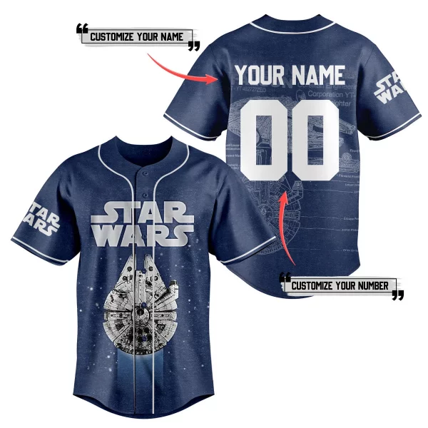 Star Wars Spaceship Customized Baseball Jersey