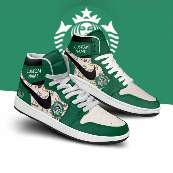 Starbucks Customized Air Jordan 1 High Top Shoes