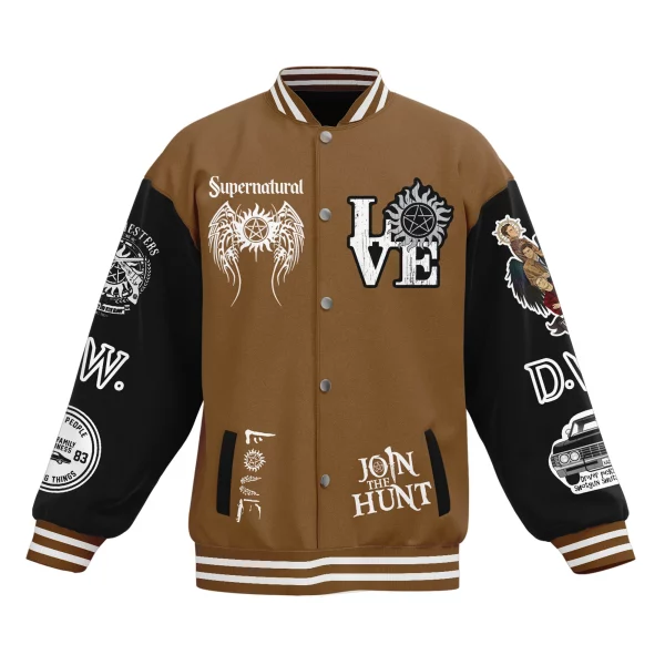 Supernatural Customized Baseball Jacket: Saving People Hunting Things The Family Business