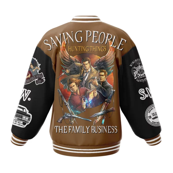 Supernatural Customized Baseball Jacket: Saving People Hunting Things The Family Business