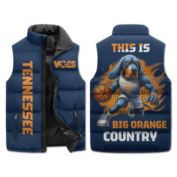 Tennessee Vols Basketball Mascot Puffer Sleeveless Jacket: Big Orange Country