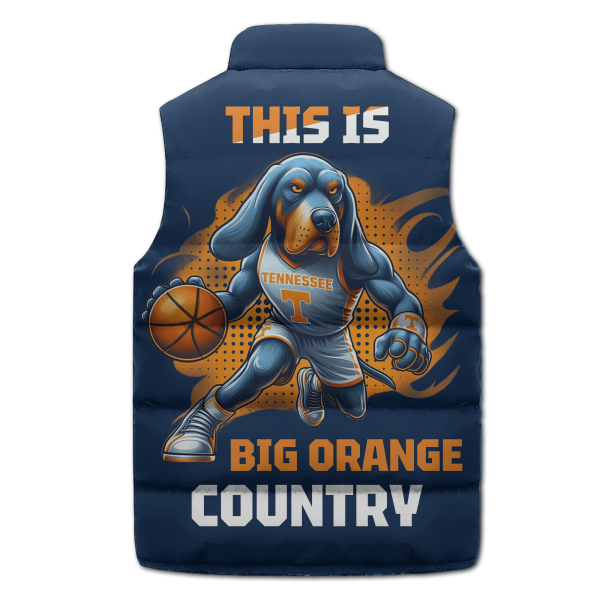 Tennessee Vols Basketball Mascot Puffer Sleeveless Jacket: Big Orange Country