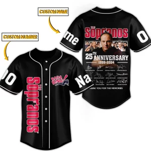 The Sopranos 25th Anniversary 1999-2024 Customized Baseball Jersey